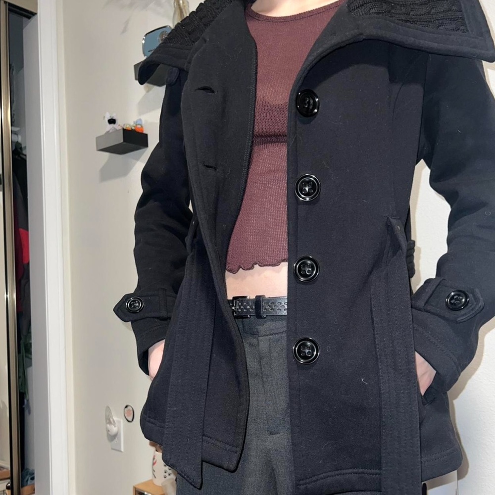 Sebby Black Peacoat for Women